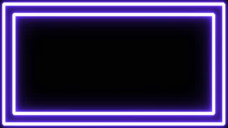 Animation-of-glowing-neon-purple-frame-flickering-on-seamless-loop-on-black-background