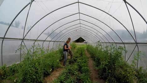 couple checking pants in green house 4k