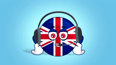 cartoon great britain united kingdom  call operator with face animation with alpha matte