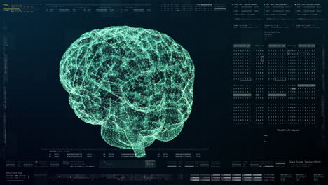 visualización de cabeza hacia arriba visualización biomédica virtual holográfica del cuerpo humano escaneo examen neurológico, esqueleto axial, columna vertebral y diagnóstico cerebral para visualización de pantalla de computadora de fondo