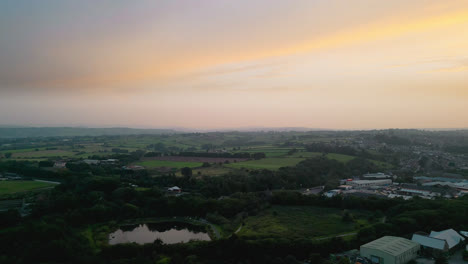 Explore-Heckmondwike,-UK,-via-drone-footage:-industry,-streets,-old-town,-and-Yorkshire's-summer-evening-ambiance