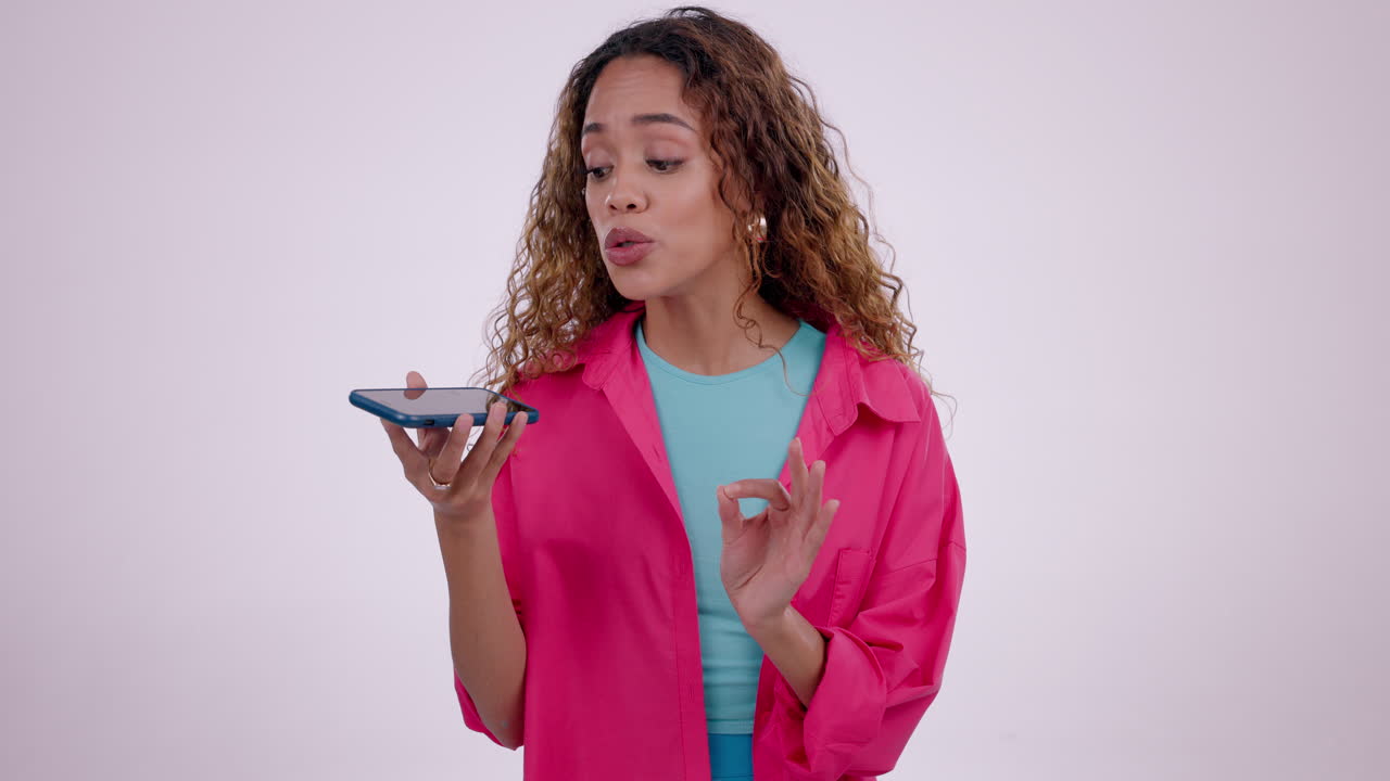 Frustrated, woman and talking on speaker phone