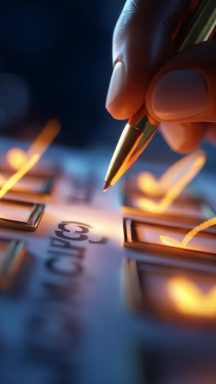 Artistic Focus on Pen Writing Over Illuminated Switches, Capturing the Intriguing Interaction Between Light, Shadow, and Elegance in Thoughtful Expression