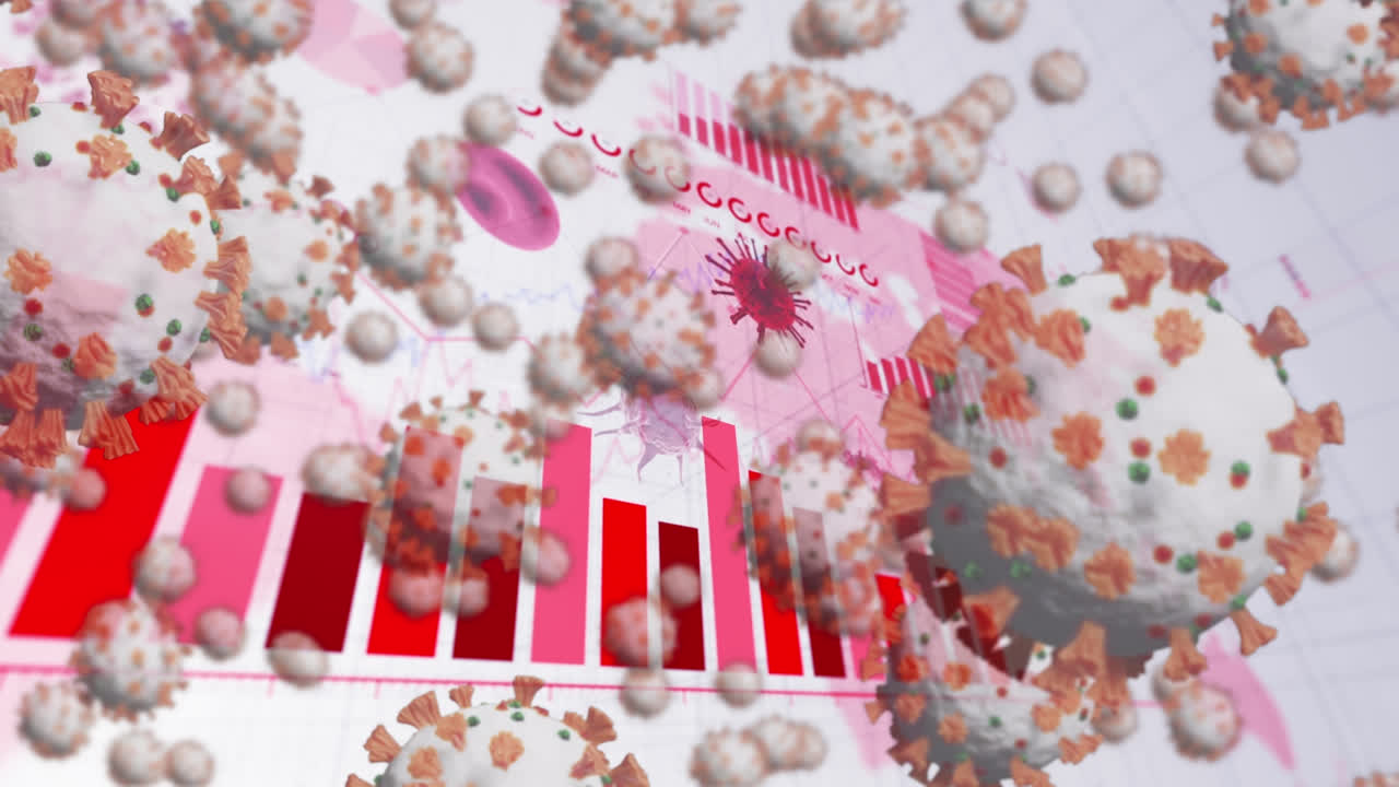 코로나19 세포의 애니메이션과 데이터 처리