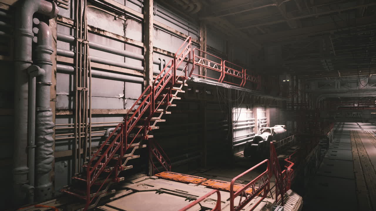 Cargo terminal within a massive space station showcasing loading activities