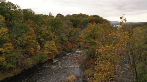 A-drone-shot-of-the-fall-foliage-in-upstate-NY