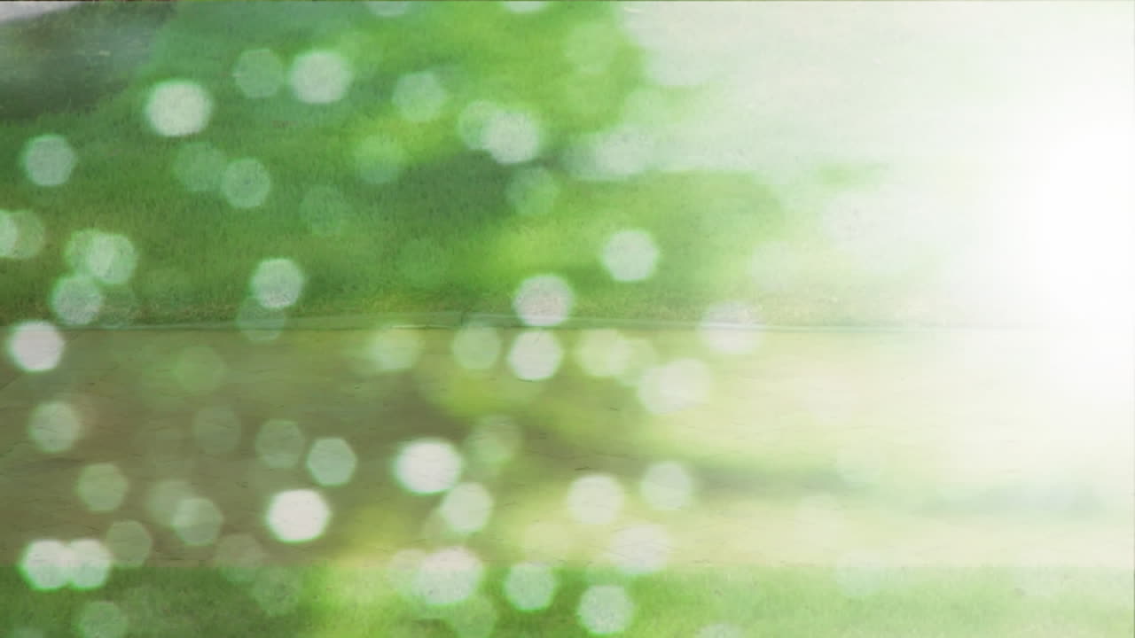 야외에서 인공 다리로 달리는 운동선수 위에 보케 태양빛의 애니메이션