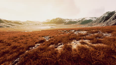dry grass fields and mountains in nepal
