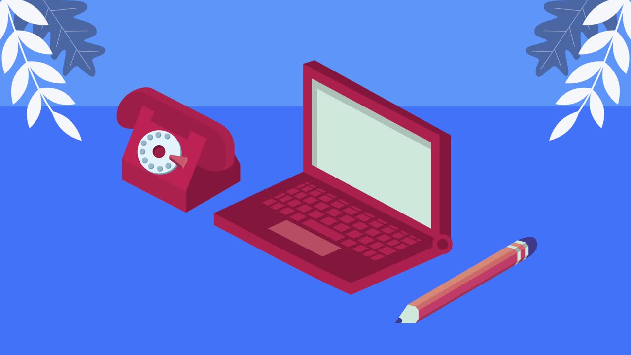 laptop computer device tech animation