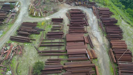 the aerial view of timber yard in guatemala city, the capital of guatemala, in central america