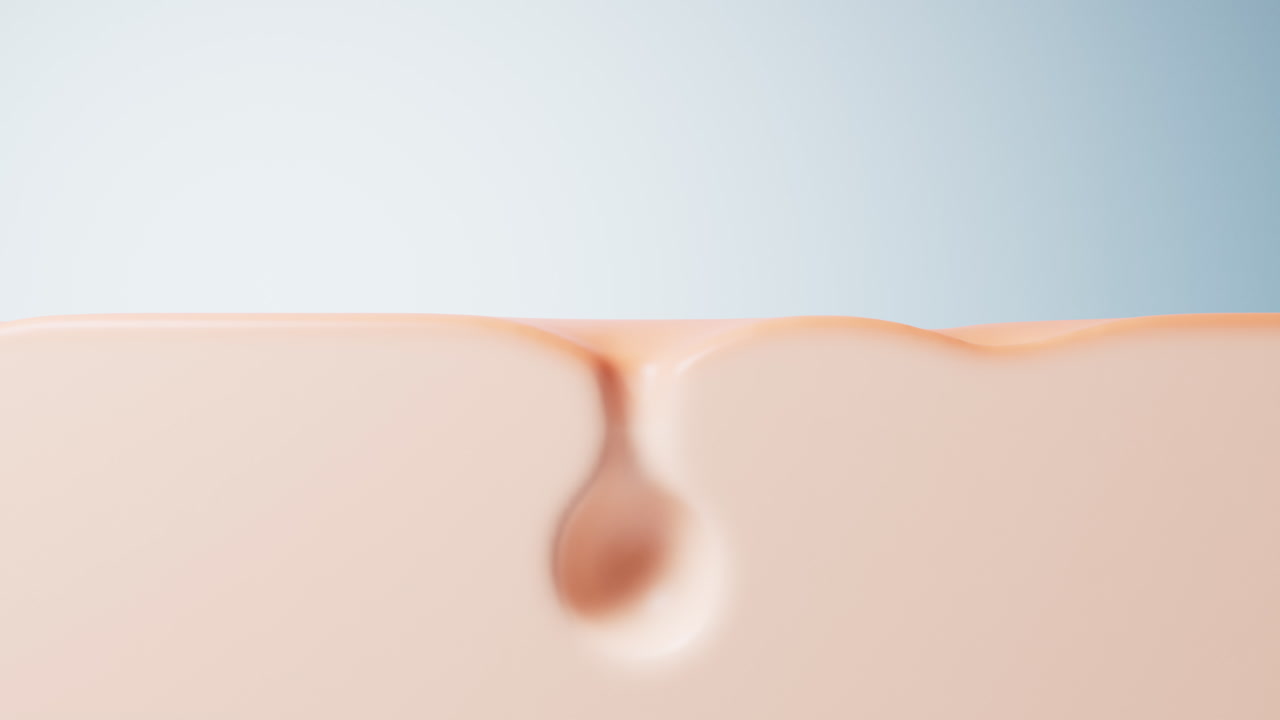 Pore acne and skin health concept, 3d rendering.