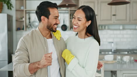 Couple,-spring-cleaning-and-portrait-with-care