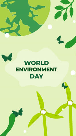 gráfico de movimiento del fondo del día del medio ambiente del mundo plano
