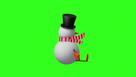 feliz navidad hombre de nieve girando y agitando las manos