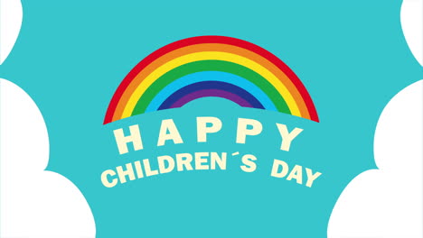 happy children's day greeting card with rainbow