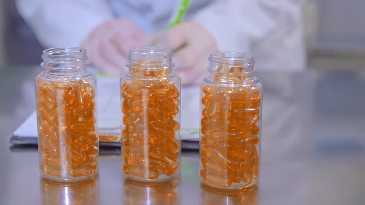 Three bottles of orange pills