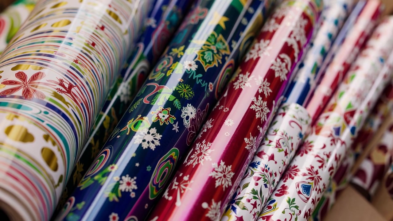 Rolos Sortidos de Papel de Presente de Natal Colorido