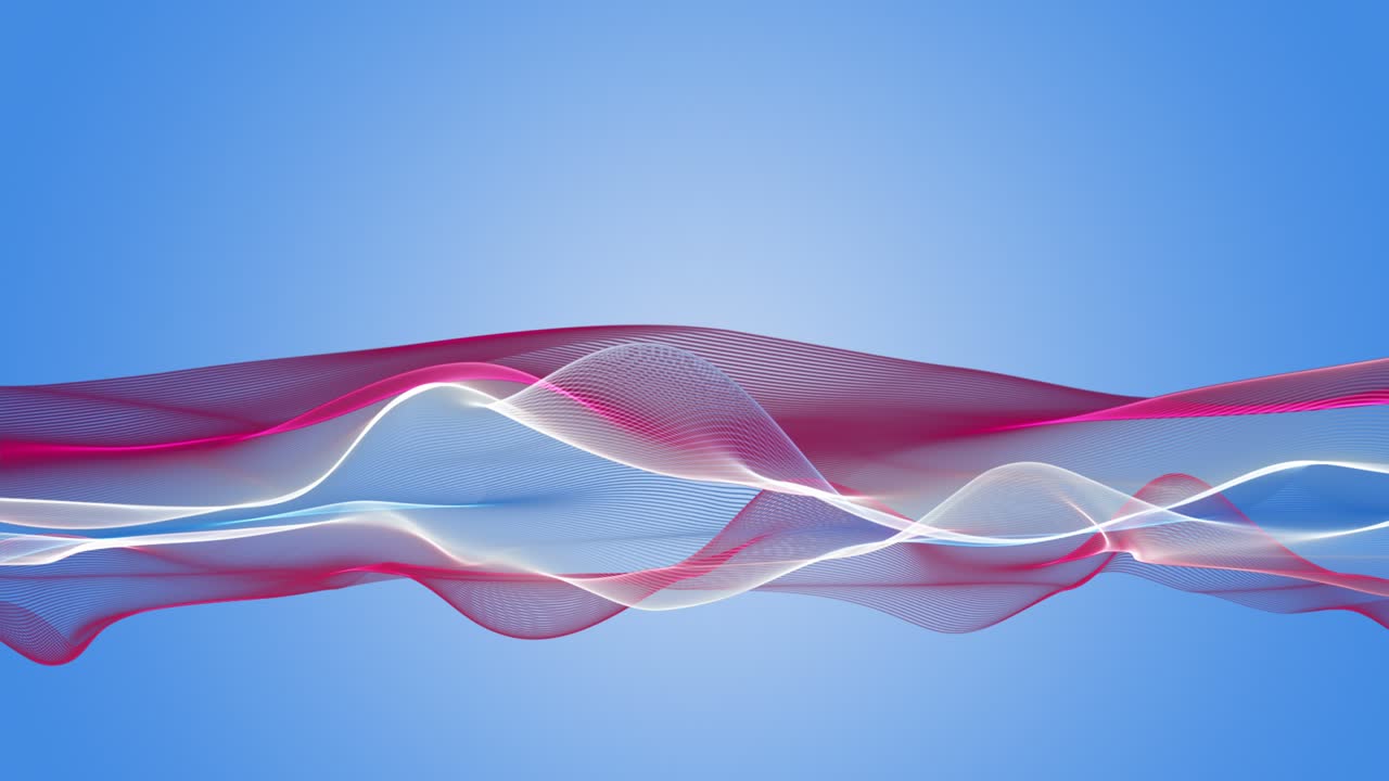 천천히 움직이는 입자 파동 물체와 함께 환상적인 애니메이션, 4096x2304 루프 4k