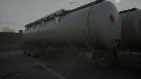 camion cisterna a gas naturale alla stazione di gas naturale