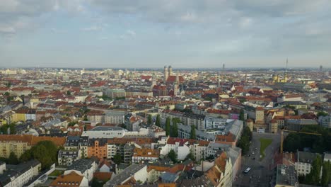 downtown munich skyline in summer