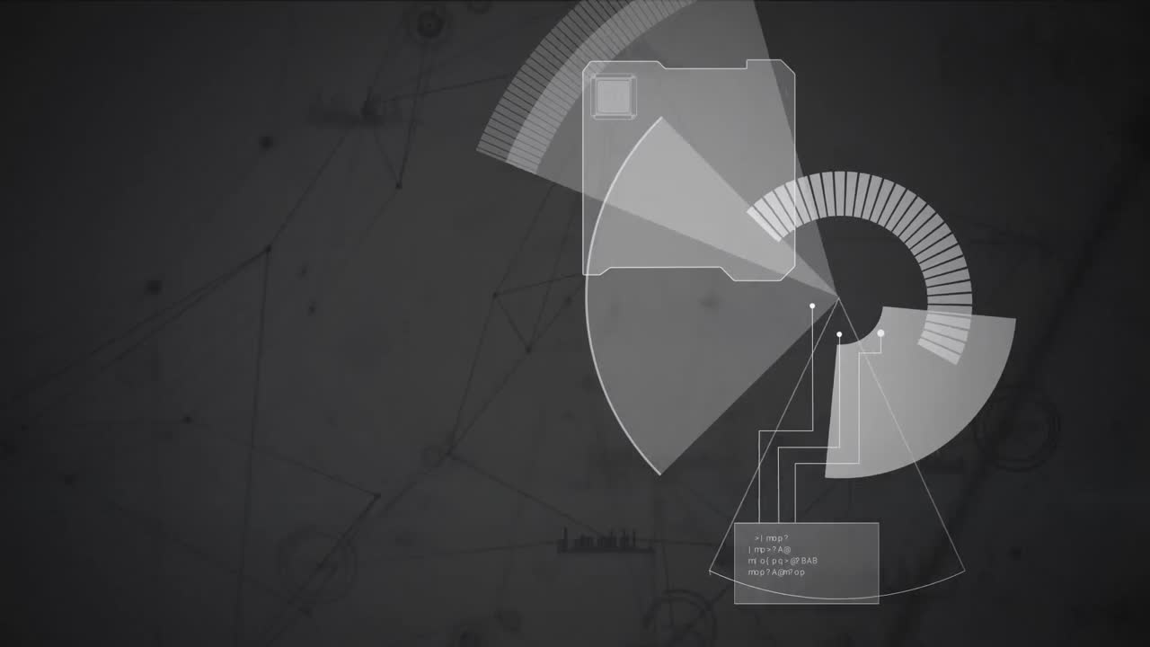 Animation of scope scanning data processing on grey background