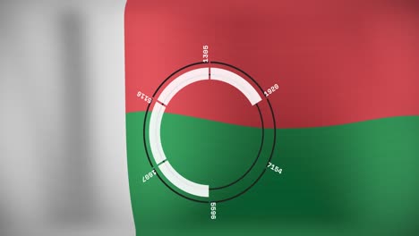 animation of data processing over flag of madagascar