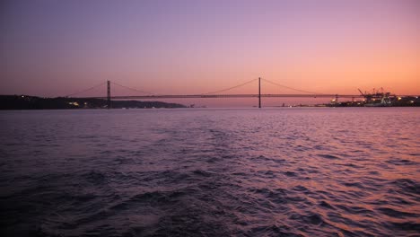 sunset view on a boat in lisbon