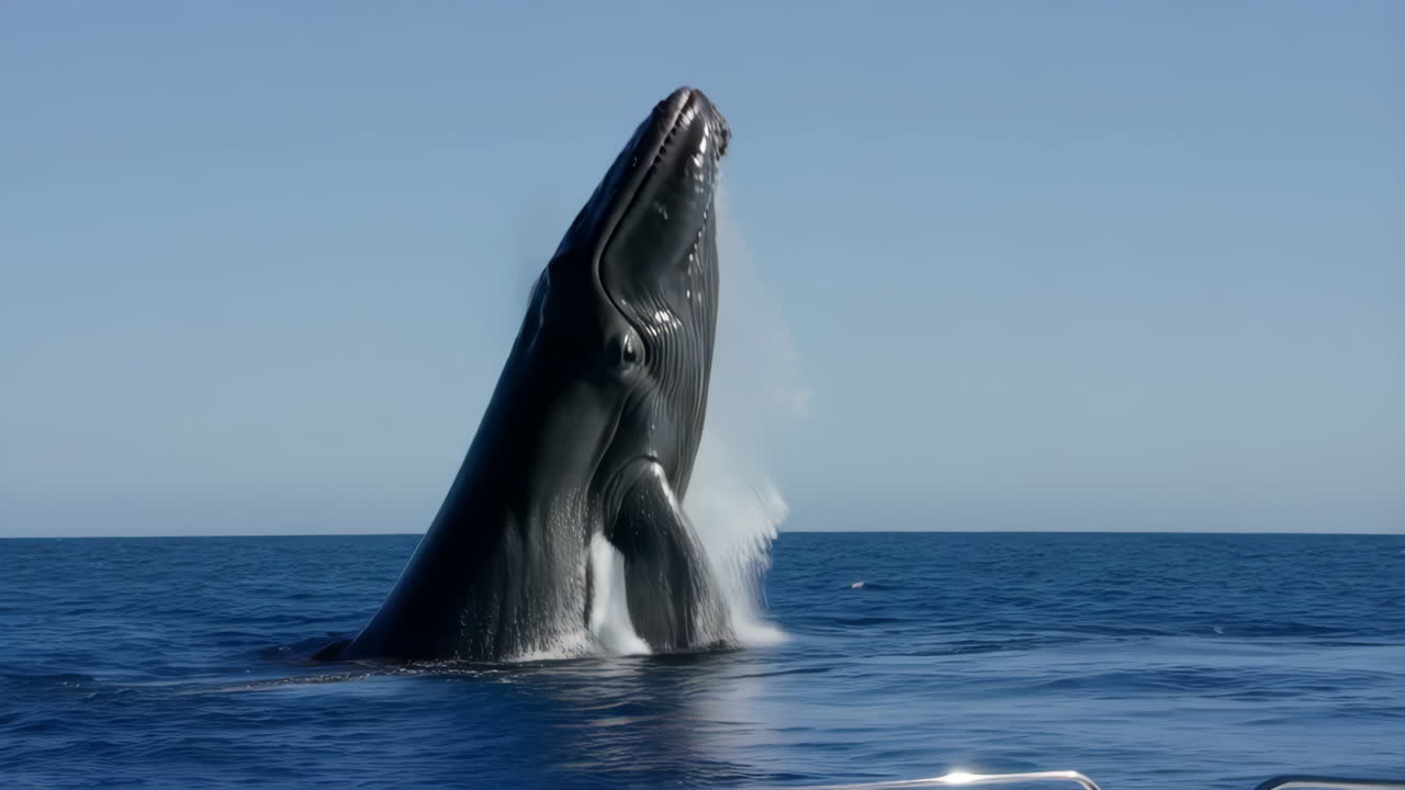 Majestic Humpback Whale Breaching in the Ocean