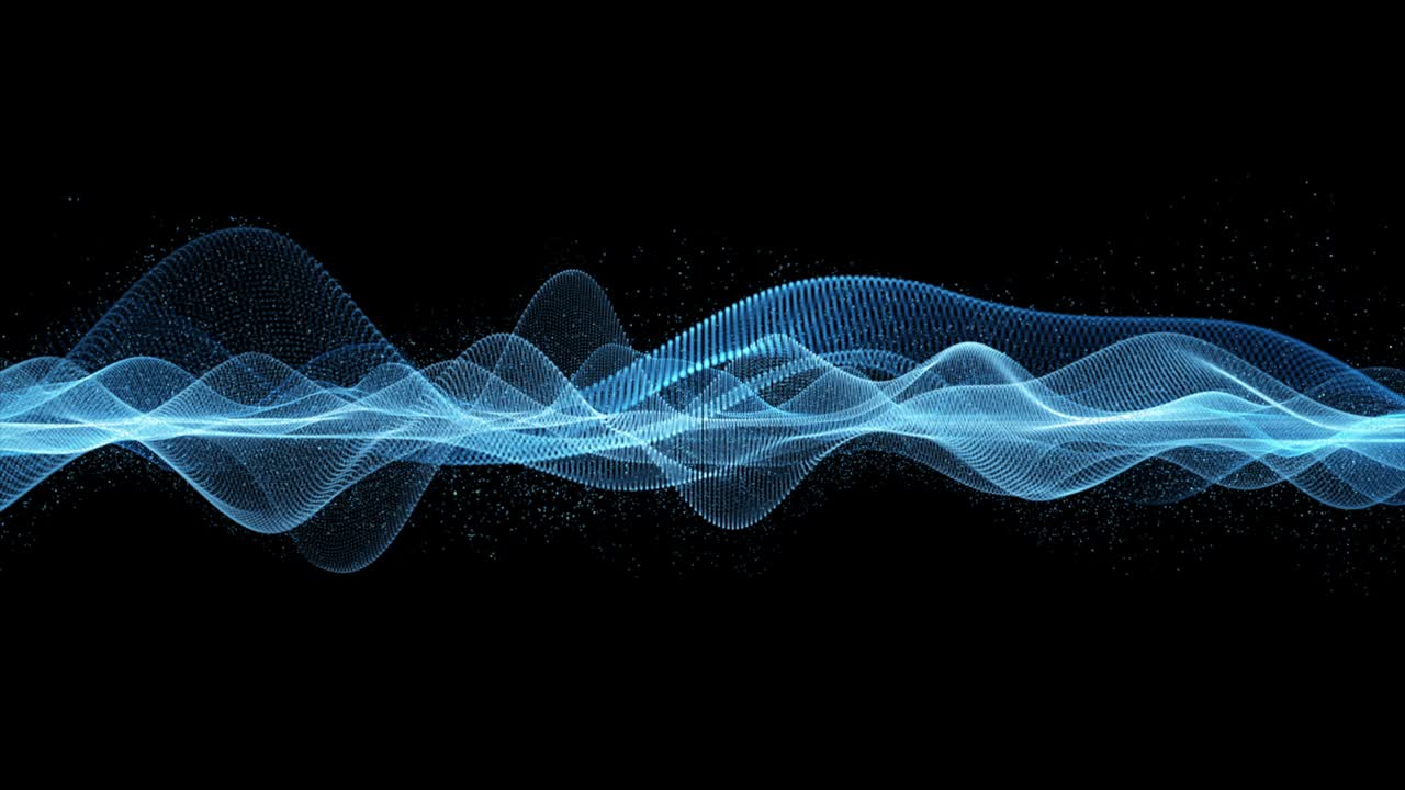 파동 물체와 반이는 빛과 함께 느린 동작의 미래 애니메이션, 4096x2304 루프 4k