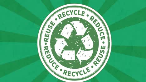 Animation-of-recycling-symbol-on-green-background