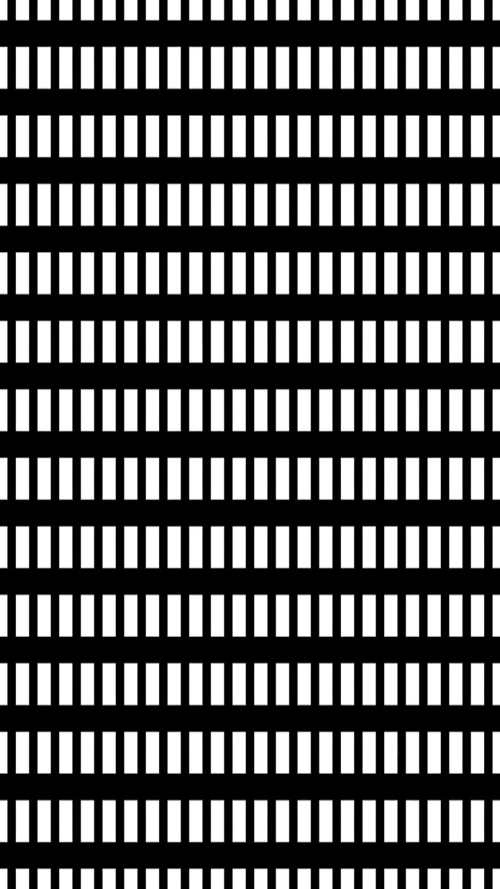 Abstrakt animation af udvidende hvide lodrette bjælker på sort baggrund
