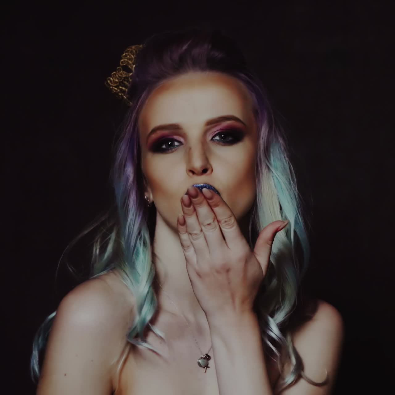 Colourful Studio Shot of Funny Model Girl