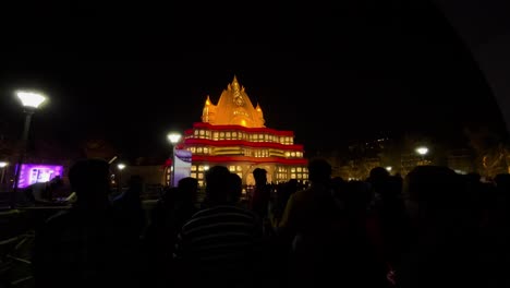 during this time of durga puja, one of the main festivals of bengalis, people throng the idol premises in large numbers to see the goddess.