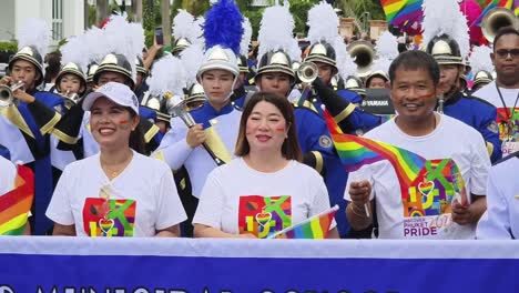 pride parade with marching band