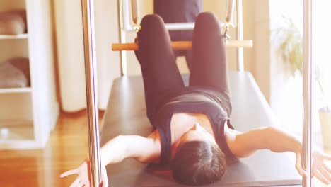 woman performing stretching exercise