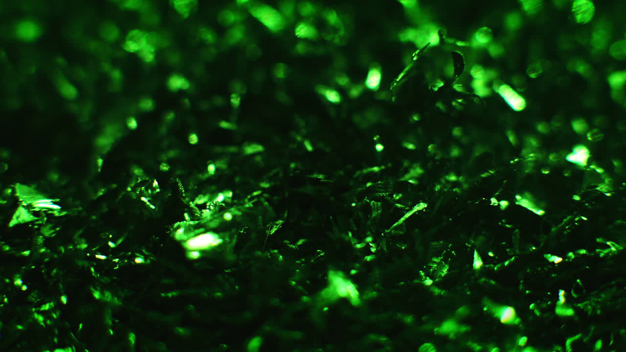 Emerald color metallic raspings erratic movement