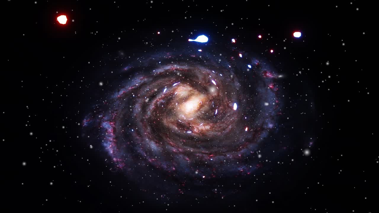 galaxia de la vía láctea moviéndose con fragmentos de rocas de meteoritos en el universo