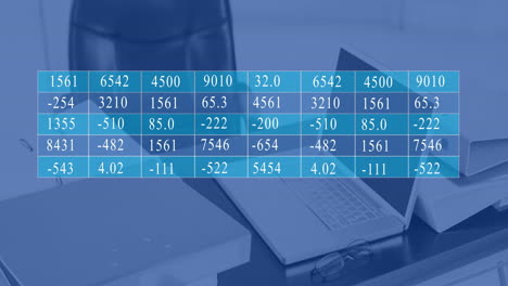 animación del procesamiento de datos en la estación de trabajo de la oficina