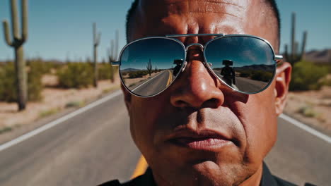 officer on patrol in the desert