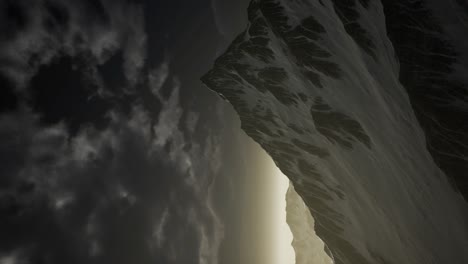 tormenta de nubes sobre las dolomitas