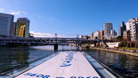 beautiful view from a ferry on sumida river