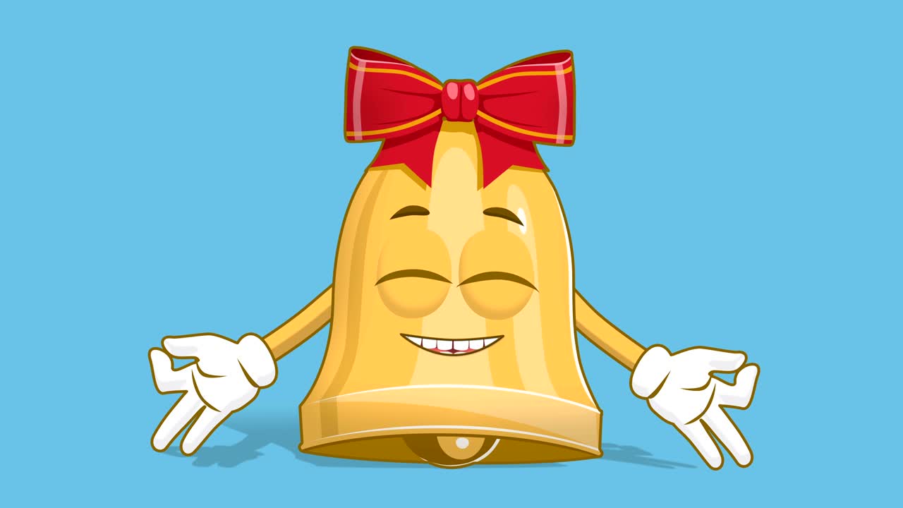 만화 크리스마스 벨 젠 명상 얼굴 애니메이션 알파 매트