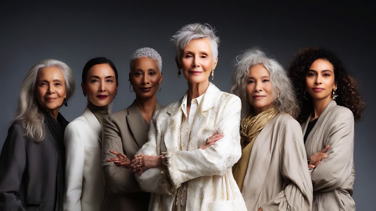 A Captivating Celebration of Elegance and Empowerment Featuring a Diverse Group of Women in Stylish Attire, Representing Strength and Beauty Across Generations