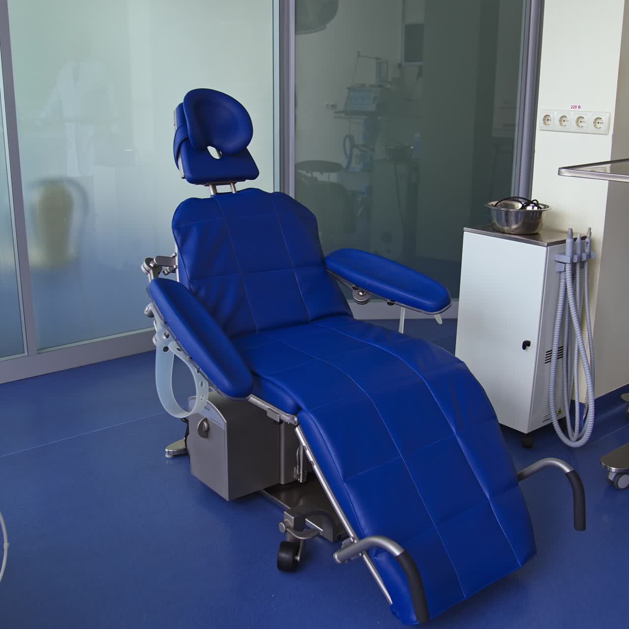 Stomatology clinical chair equipment. Healthcare dentistry instruments