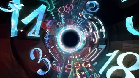 abstract digital art with numbers and black hole