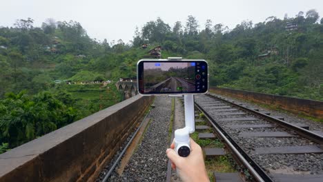 smartphone video of a train bridge in sri lanka