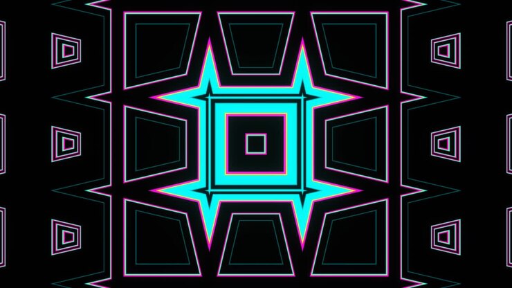 Bright multi-colored abstract shapes pulsate endlessly.