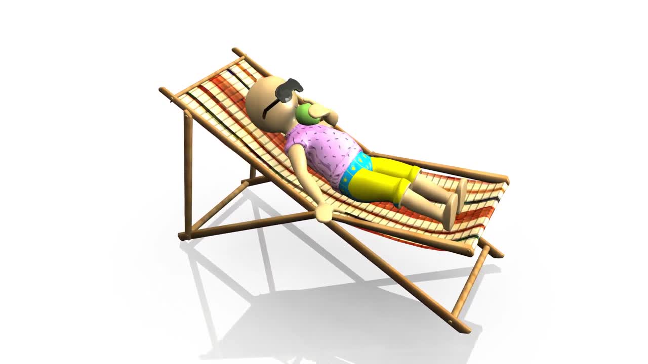 3D man relaxing on a reclining chair
