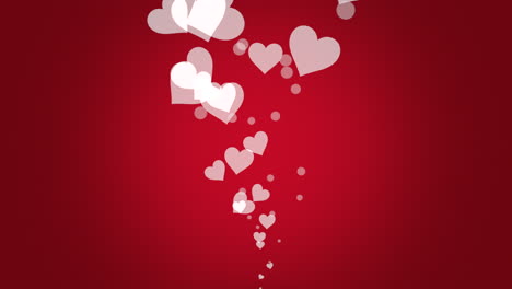Fliegen-Sie-Weiße-Romantische-Herzen-Auf-Glänzendem-Rotem-Farbverlauf