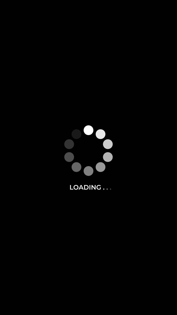 Loading Animation with Circular Progress Indicator on Black Background